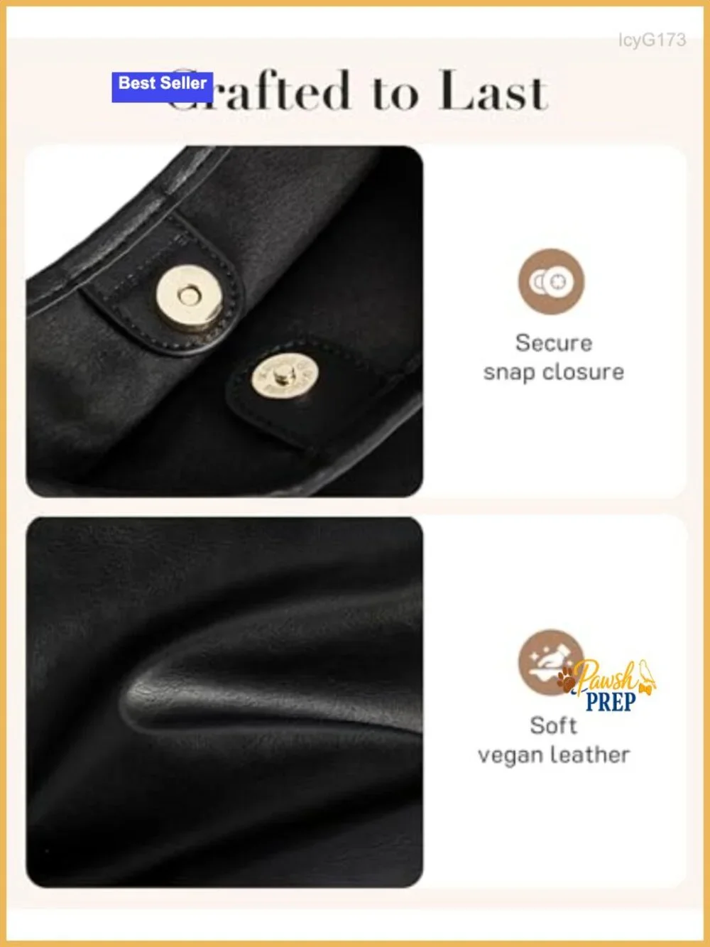 Vegan Leather Hobo Bag Soft Shoulder Tote Crossbody Purse with Pouch